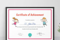 10 Preschool Certificate Templates Illustrator Ms Word In Word Certificate Of Achievement Template