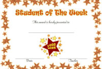 10 Student Of The Week Certificate Templates Best Ideas Regarding Teacher Of The Month Certificate Template