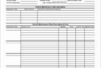 10 Vehicle Service Record Log Excel Templates Excel With Regard To Vehicle Inspection Log Template