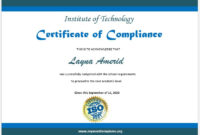 11 Free Compliance Certificate Templates Microsoft Word For Certificate Of Compliance Template