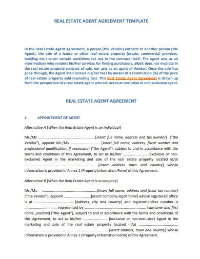 11 Free Real Estate Agent Agreement Templates In Pdf Pertaining To Business Plan For Real Estate Agents Template