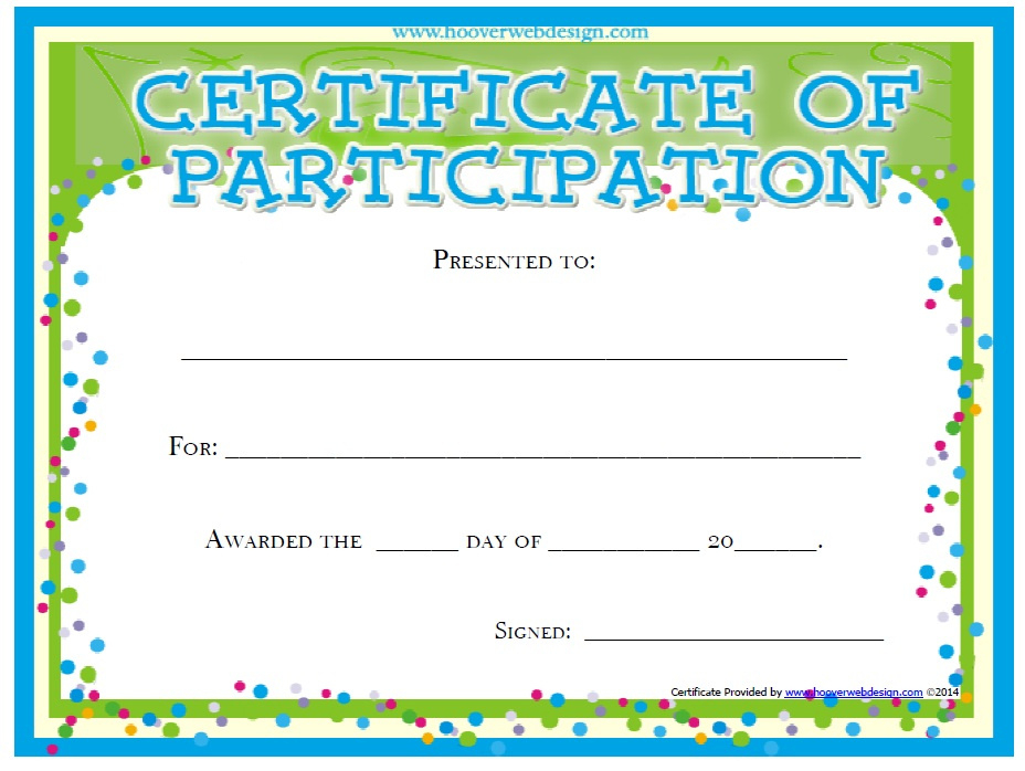11 Free Sample Participation Certificate Templates For Free Participation Certificate Templates Free Printable