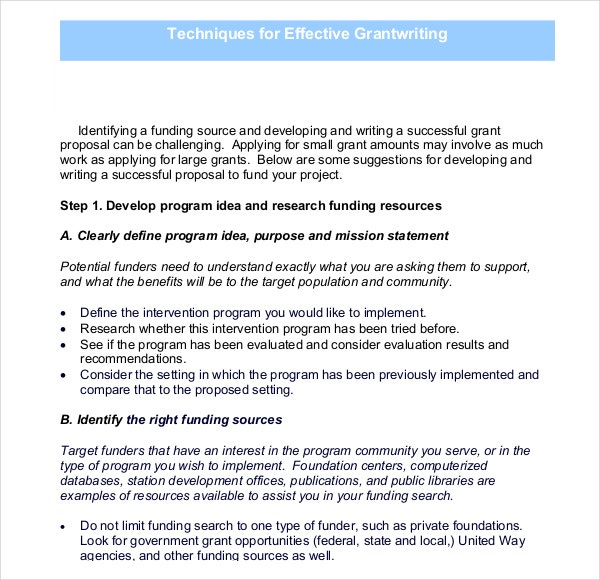 11 Grant Writing Templates Free Sample Example Format For Amazing Writing A Grant Proposal Template