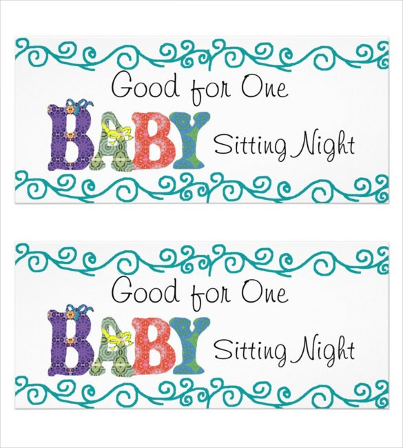 12 Baby Sitting Coupon Templates Psd Ai Indesign With 7 Babysitting Gift Certificate Template Ideas