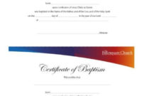 12 Baptism Certificate Templates Free Printable Word In Christian Certificate Template