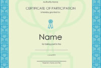 12 Certificate Of Participation Templates Free In Awesome Certification Of Participation Free Template