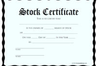 12 Free Sample Stock Shares Certificate Templates Pertaining To Best Template Of Share Certificate