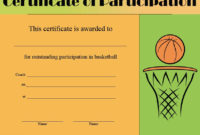 13 Free Sample Basketball Certificate Templates With Regard To Awesome Basketball Participation Certificate Template