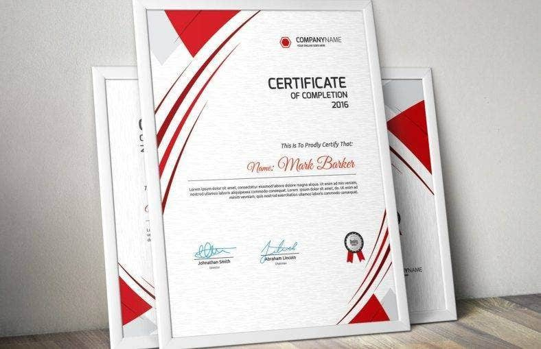14 Training Completion Certificate Designs Templates With Tattoo Certificates Top 7 Cool Free Templates