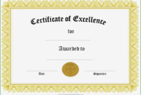15 Exquisite Certificate Of Excellence Template 2020 Inside Free Certificate Of Excellence Template