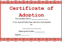 15 Free Printable Real Fake Adoption Certificate Templates Regarding Quality Child Adoption Certificate Template