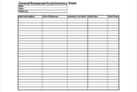 16 Sample Inventory Spreadsheet Templates Pdf Doc For Printable Restaurant Manager Log Book Template