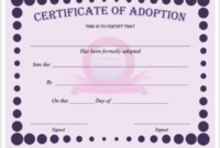 17 Adoption Certificate Templates Free Pdf Word Design Pertaining To Child Adoption Certificate Template