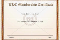 17 Great Llc Member Certificate Template For 2020 2020 Regarding Best Llc Membership Certificate Template