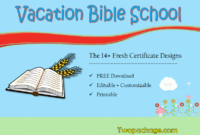 18 Vacation Bible School Certificate Templates Free For Best Vbs Certificate Template