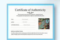19 Certificate Of Authenticity Templates In Ai Indesign Intended For Awesome Certificate Of Authenticity Free Template