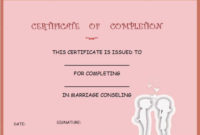 19 Fresh Premarital Counseling Certificate Within Marriage Counseling Certificate Template
