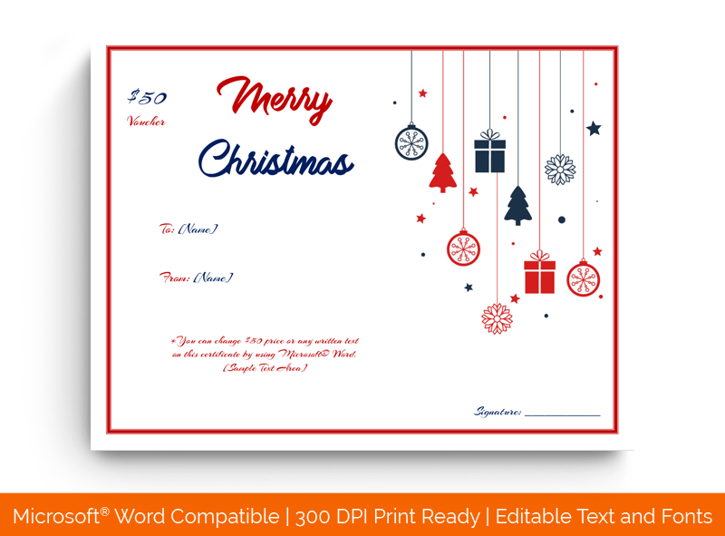 19 Merry Christmas Gift Certificate Templates Ms Word With Regard To Merry Christmas Gift Certificate Templates