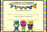 20 Kindergarten Certificates Of Completion Inside Kindergarten Completion Certificate Templates