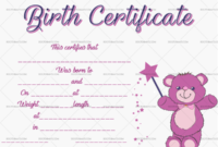 22 Birth Certificate Templates Editable Printable Designs Pertaining To Birth Certificate Templates For Word