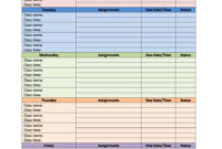 22 Homework Planner Templates Schedules Excel Pdf Formats For Amazing Homework Agenda Template