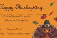 24 Thanksgiving Gift Certificate Templates Customizable Intended For Thanksgiving Gift Certificate Template Free