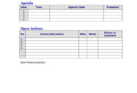 25 Meeting Agenda Template Free Download Within Agenda Template With Action Items