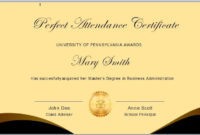 26 Free Perfect Attendance Certificate Templates Intended For Perfect Attendance Certificate Template