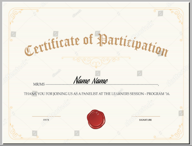 28 Certificate Of Participation Designs Templates Psd For Best Participation Certificate Templates Free Download