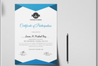 28 Certificate Of Participation Designs Templates Psd Within Certificate Of Participation Template Doc