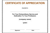 30 Free Certificate Of Appreciation Templates And Letters With Amazing Certificate Of Appreciation Template Free Printable