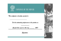 30 Printable Employee Of The Month Certificates Inside Employee Of The Month Certificate Template