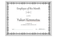 30 Printable Employee Of The Month Certificates Regarding Best Employee Of The Month Certificate Template With Picture