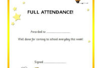 30 Printable Perfect Attendance Certificate Template Library Pertaining To Awesome Printable Perfect Attendance Certificate Template
