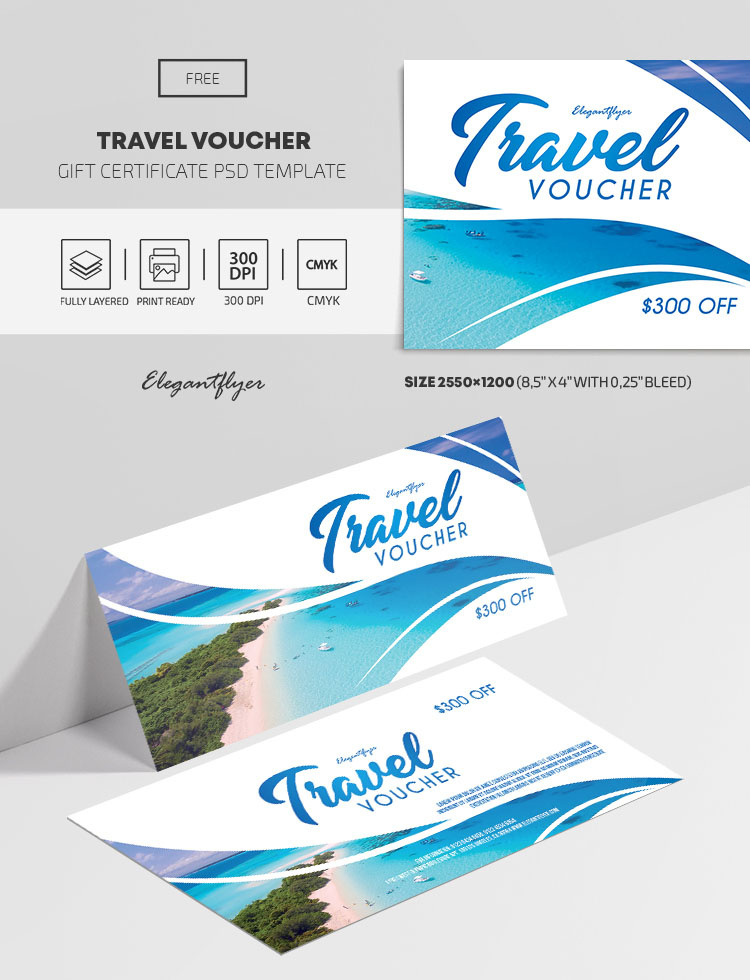 36 Free Gift Certificate Psd Templates Ready For Print For Free Travel Gift Certificate Template