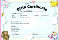 4 Baby Doll Birth Certificate Printable 34636 Fabtemplatez Intended For Amazing Teddy Bear Birth Certificate Templates Free