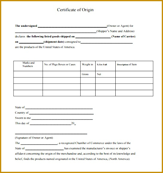 4 Certificate Of Origin Template Fabtemplatez With Regard To Certificate Of Origin Template Word