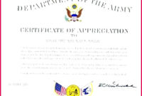 4 Military Certificate Of Appreciation Template 63725 Intended For Army Certificate Of Appreciation Template