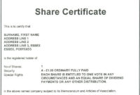 4 Share Certificate Templates Word Excel Pdf Templates With Regard To Share Certificate Template Pdf