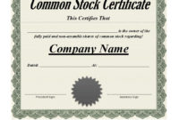 40 Free Stock Certificate Templates Word Pdf ᐅ Regarding Corporate Bond Certificate Template