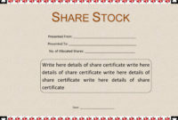 40 Free Stock Certificate Templates Word Pdf ᐅ Templatelab Inside Template For Share Certificate