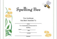 40 Printable Free Certificate Templates Mashtrelo In Quality Spelling Bee Award Certificate Template