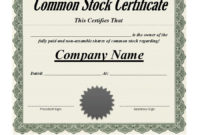 41 Free Stock Certificate Templates Word Pdf Free In Best Downloadable Certificate Templates For Microsoft Word