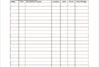 44 Mileage Log Templates Free Word Excel Pdf Format Throughout Self Employed Mileage Log Template