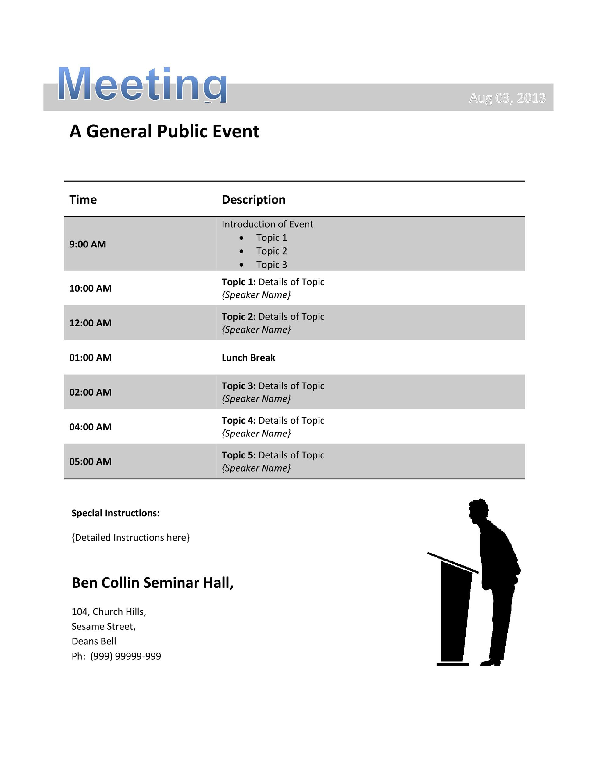 meeting agenda templates