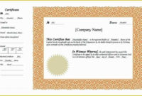 46 Free Stock Certificate Template Microsoft Word Regarding Printable Stock Certificate Template Word