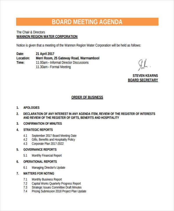 46 Meeting Agenda Templates Free Premium Templates With Best Business Strategy Meeting Agenda Template