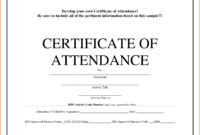 5 Certificate Of Attendance Templates Word Excel Templates Throughout Perfect Attendance Certificate Template Editable