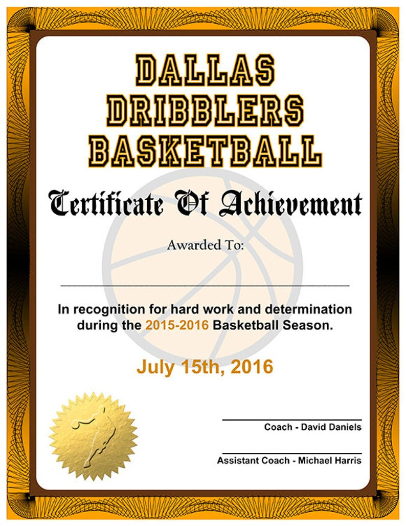 5 In 1 Sports Award Certificate Achievement Photoshop Etsy With Soccer Achievement Certificate Template