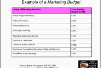5 New Business Marketing Budget Plan Sampletemplatess Regarding How To Develop A Business Plan Template